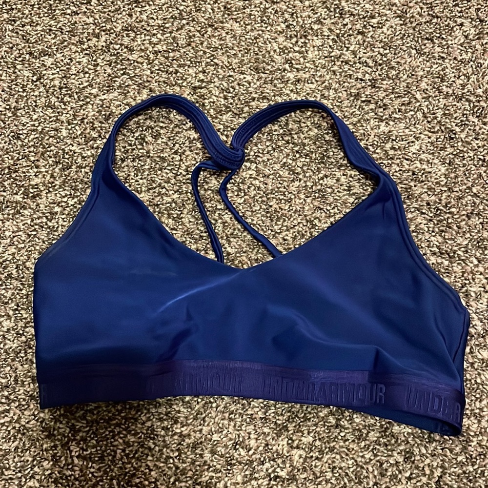 Blue under armour sports bra